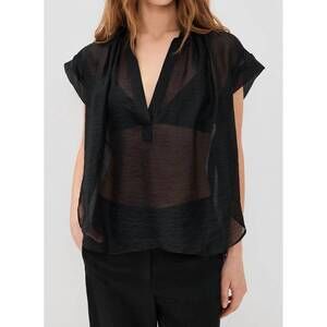 NEW SECULAR trinity top in black tencel